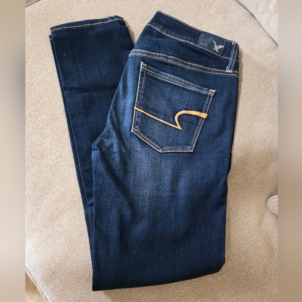 American Eagle Blue Skinny Jeans Premium Fit